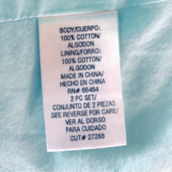 4/$20 Sandra Darren Aqua Blue & Brown Boho A-Line Skirt - Size 8 - 100% Cotton - Picture 4 of 4